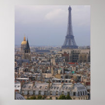 Francia, París, paisaje urbano con la torre Eiffel Impresiones