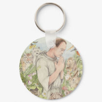 Francis of Assisi with the Animals keychains