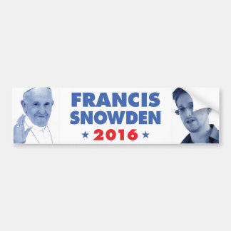 Francis Snowden 2016 bumper sticker