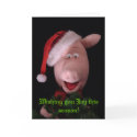 Francis the Pig Christmas Card by thistledownpuppets Francis the Pig Christmas Card