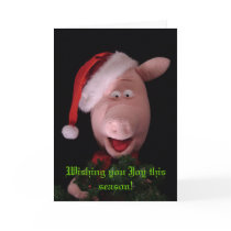 Francis the Pig Christmas Card by thistledownpuppets Francis the Pig Christmas Card