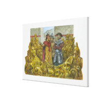 Francisco Pizarro next to Inca Emperor Atahualpa canvas prints