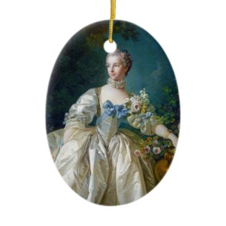 FRANCOIS BOUCHER - MADAME BERGERET portrait art Christmas Ornament