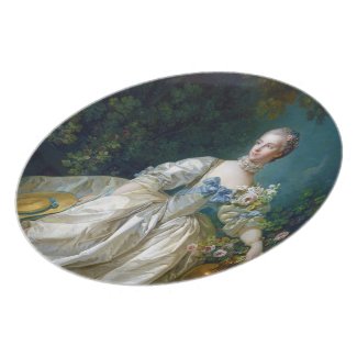 FRANCOIS BOUCHER - MADAME BERGERET portrait art Dinner Plates