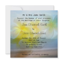 Frangipani Beach Wedding Custom Invitations