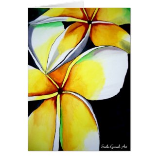 Frangipani flower art greeting card