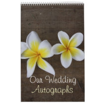 Frangipani Wedding Autograph Book Calendars