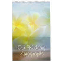 Frangipani Wedding Autograph Book Wall Calendar