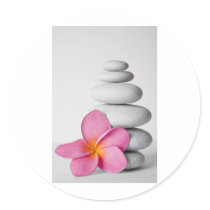 Frangipani Zen Round Stickers