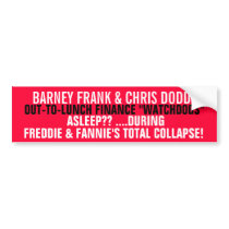 FRANK & DODD: SLEEPING "FINANCE WATCHDOGS" BUMPER STICKER