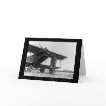 Frank Stanton with a Cat on His Airplane 1922 cards