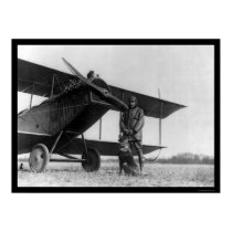 Frank Stanton with a Cat on His Airplane 1922 posters