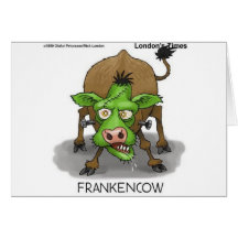 "FrankenCow" Funny Halloween Gifts & Collectibles Greeting Card