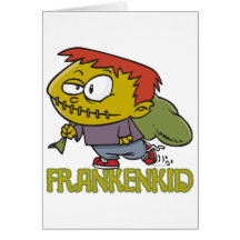 FRANKENKID cartoon frankenstein kid toon Cards