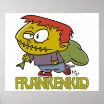 FRANKENKID cartoon frankenstein kid toon Print