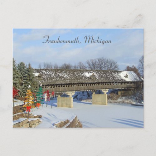 Frankenmuth Covered Wooden Bridge Michigan postcard