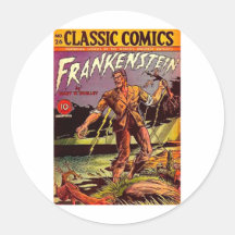 frankenstein-3 round sticker