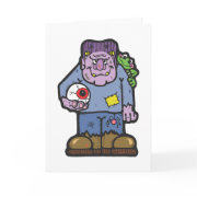 frankenstein and frog card
