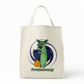 Frankenstein Corgi Tote Bag bag