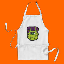 frankenstein face cartoon aprons