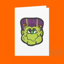 frankenstein face cartoon cards