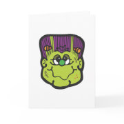 frankenstein face cartoon card