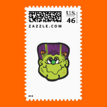 frankenstein face cartoon stamps