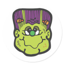 frankenstein face cartoon stickers