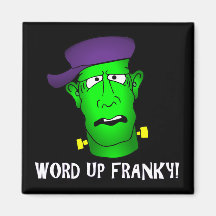 Frankenstein Keychains & Flair Fridge Magnets