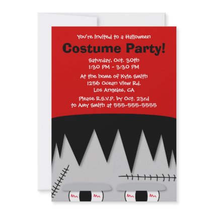 Frankenstein Kids Halloween Party Invitation