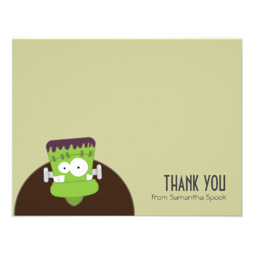 Frankenstein Monster | Flat Thank You Note Cards Personalized Announcements
