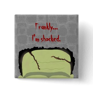 Frankenstein Pun Halloween Button button