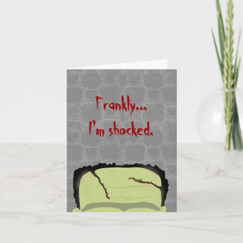 Frankenstein Pun Halloween Note Card card