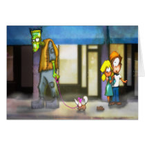 Frankenstein: The dog walker Card