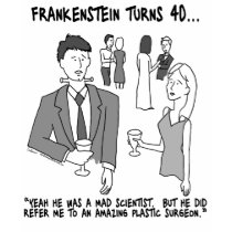 Frankenstein Turns 40 Ladies Baby Doll T-Shirt