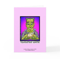 Frankenstein's Hamster Funny Cartoon Greeting Card