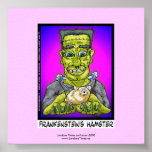 Frankenstein's Hamster Funny Cartoon Poster posters