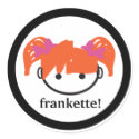 frankette! (ginger/strawberry blonde) sticker by thefranksUK frankette! (ginger/strawberry blonde) sticker