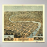 Frankfort  Kentucky 1871 Panoramic Map Poster