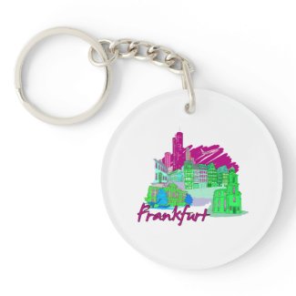 frankfurt city maroon travel vacation design.png key chains