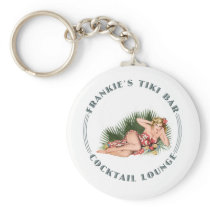 Frankie's Tiki Bar Hula Girl Cocktail Lounge Key Chains