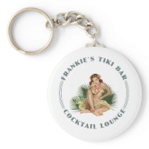 Frankie's Tiki Bar Hula Girl Cocktail Lounge Keychains