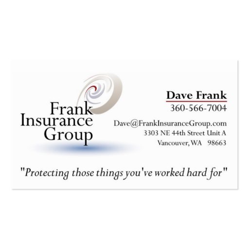 FrankInsuranceGroup 2 Business Card Template (front side)