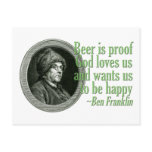 Franklin Beer Quote Postcard