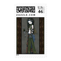"Franqueo de la hada del Aviatrix de Steampunk de 