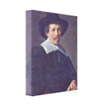 Frans Hals - Portrait of a Man holding Gloves Gallery Wrapped Canvas