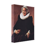 Frans Hals - Portrait of a woman Stretched Canvas Print