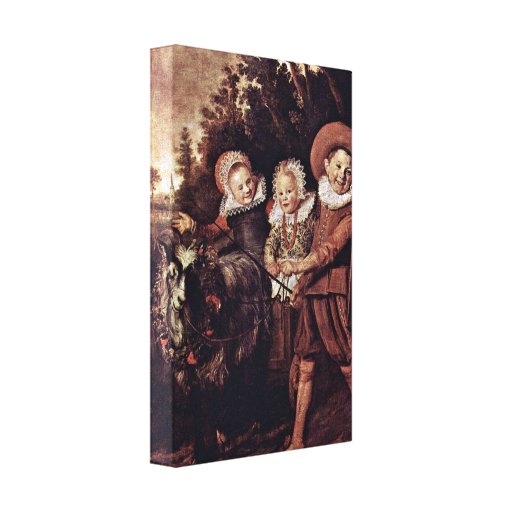 Frans Hals - Three childeren with a goat-cart Stretched Canvas Print