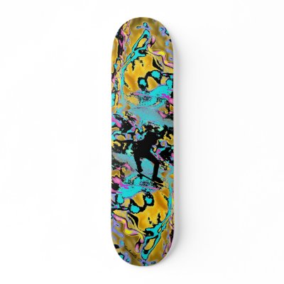 frantic neon skate deck by tinhearts