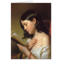Franz Eybl - Lesendes Mädchen (Reading Girl), 1850 Card